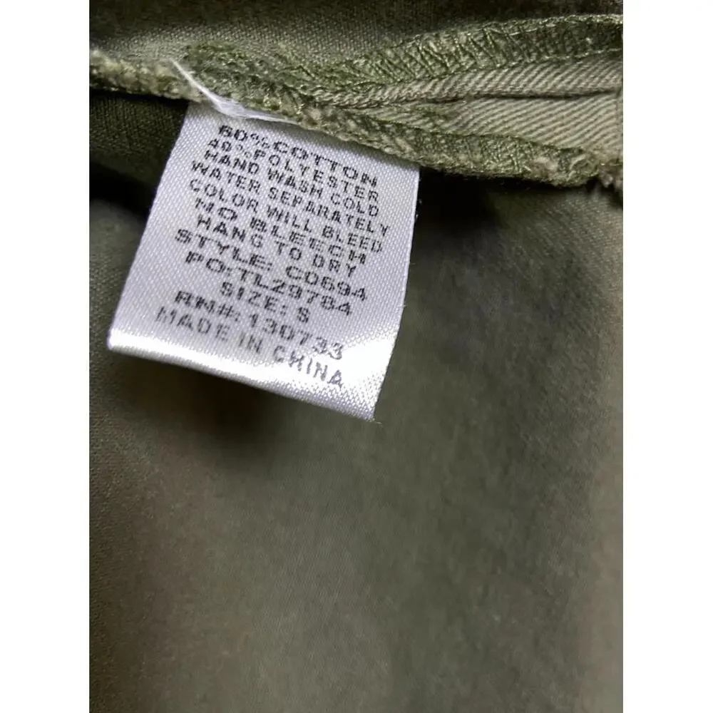 Umgee Women's Olive Green Army Military Button Up Frayed Hem Jacket, Size 2XLT - Picture 11 of 15